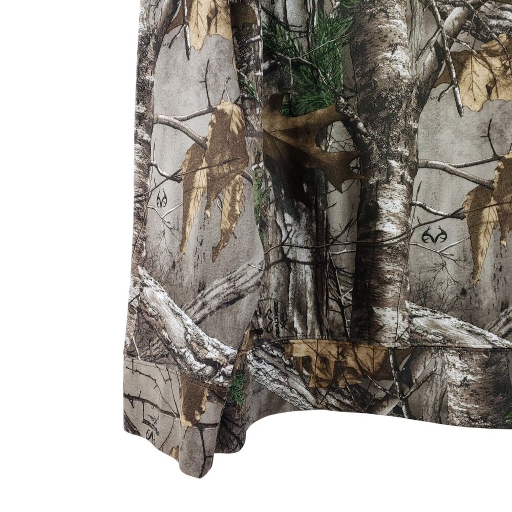 Realtree Camouflage Hooded Sweatshirt Mens Large 42-44 Polyester Casual Crewneck - Picture 3 of 7